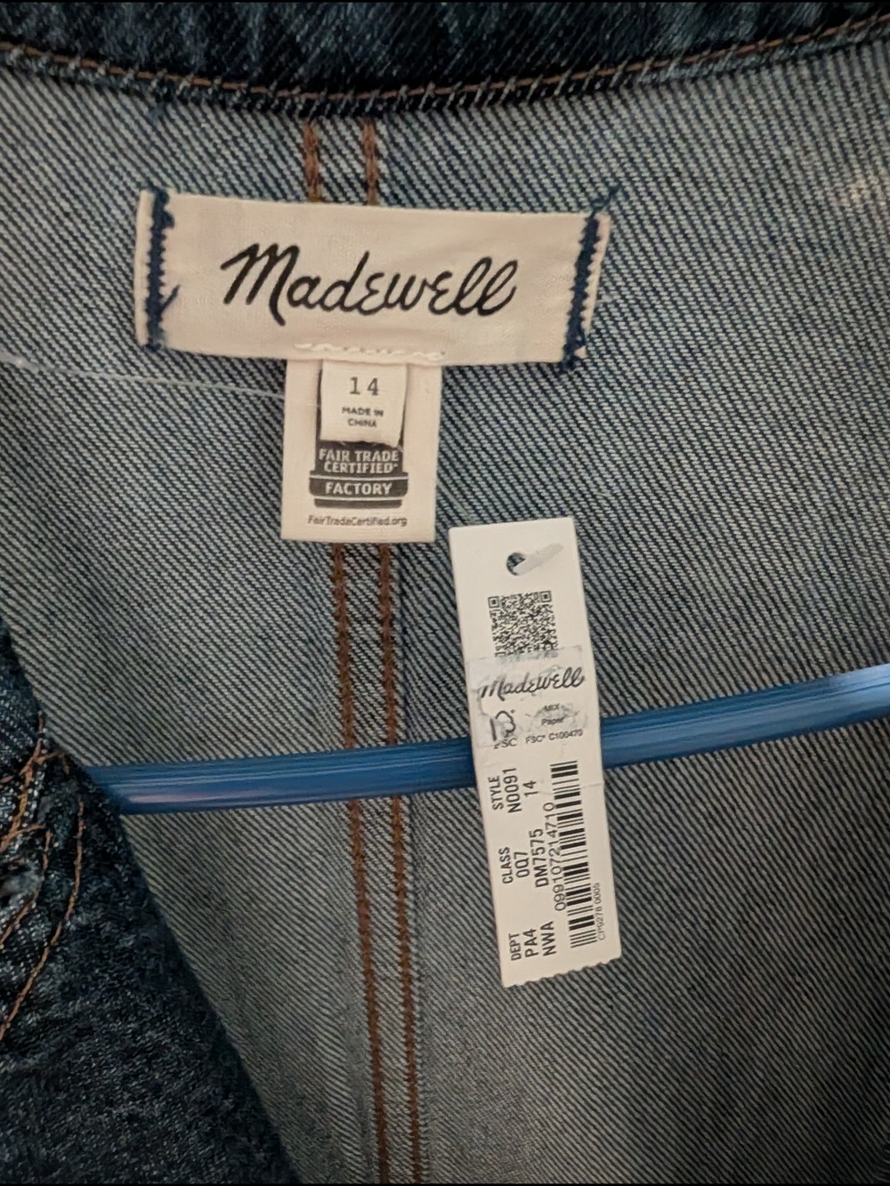 Madewell Medium/Dark Denim Romper